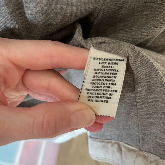 Marrakech Beige Faux Fur Lined Hood Jacket Size XS Brown Utility Cargo Packable - Picture 16 of 16